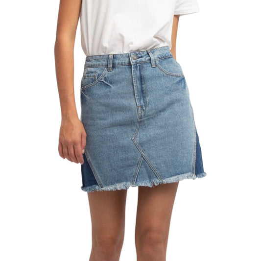 Women’s Jean Mini Skirt with Raw Hem