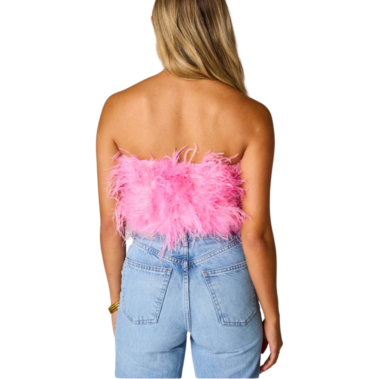 Fancy Baby Pink Feather Top